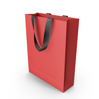 Red Packaging Bag with Black Tape Handles PNG & PSD Images