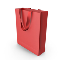 Red Packaging Bag with Red Tape Handles PNG & PSD Images