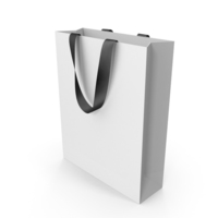 White Packaging Bag with Black Handles PNG & PSD Images