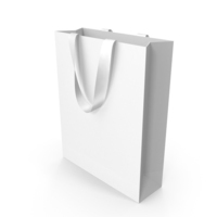 White Bag with White Ribbon Handles PNG & PSD Images