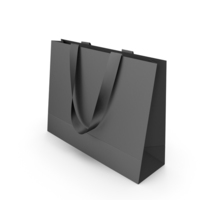 Black Paper Bag with Black Handles PNG & PSD Images