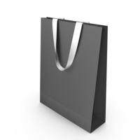 Black Paper Bag with White Handles PNG & PSD Images