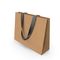 Craft Paper Bag with Black Handles PNG & PSD Images