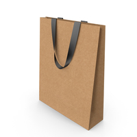Craft Paper Bag with Black Handles PNG & PSD Images