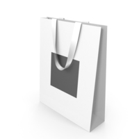 White and Black Paper Bag with White Handles PNG & PSD Images