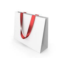 White Paper Bag with Red Handles PNG & PSD Images