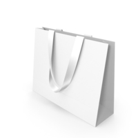 White Paper Bag with White Handles PNG & PSD Images