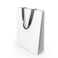 White Paper Bag with Black Handles PNG & PSD Images