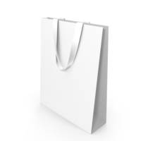 White Paper Bag with White Handles PNG & PSD Images