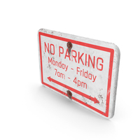 No Parking Road Sign Rusted PNG & PSD Images