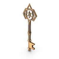 Fantasy Golden Key with Diamonds PNG & PSD Images