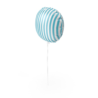 蓝色和白色条纹气球PNG和PSD图像