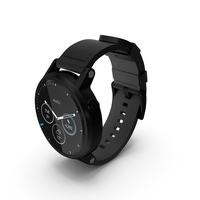 Moto 360 2nd Gen Black Leather Band PNG & PSD Images