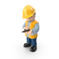 Worker with Pad PNG & PSD Images