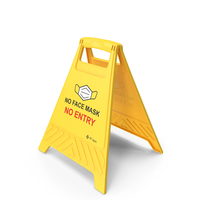 No Face Mask No Entry Floor Sign PNG & PSD Images