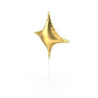 Gold Star Shape Foil Balloon PNG & PSD Images