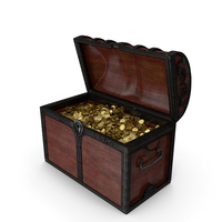 Wooden Chest With Gold Coins PNG & PSD Images