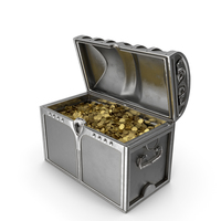 Silver Chest With Gold Coins PNG & PSD Images