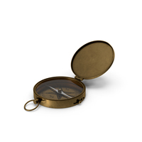 Antique Brass Pocket Compass PNG & PSD Images