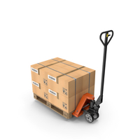 Hand Pallet Truck with Boxes PNG & PSD Images