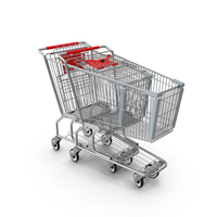 Metal Shopping Carts Red Row PNG & PSD Images