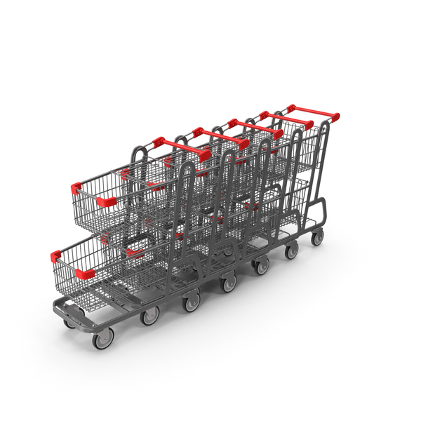 Metal Shopping Carts Row PNG & PSD Images