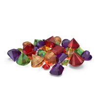 Small Mixed Gems Pile PNG & PSD Images