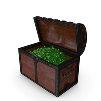 Wooden Chest With Emerald Gems PNG & PSD Images