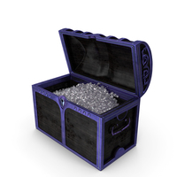 Magical Chest With Small Crystal Gems PNG & PSD Images