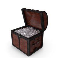 Small Wooden Chest With Crystal Gems PNG & PSD Images