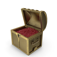 Small Golden Chest With Tiny Ruby Gems PNG & PSD Images