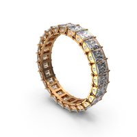 Gold Ring with Crystal Diamonds PNG & PSD Images
