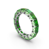 Silver Ring with Emeralds PNG & PSD Images