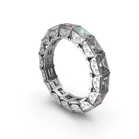 Silver Ring with Crystal Diamonds PNG & PSD Images