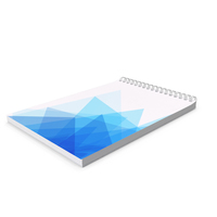 Spiral Notebook with Blue Geometric Pattern PNG & PSD Images