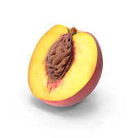 Peach Half Cut with Seed PNG & PSD Images