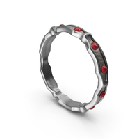 Silver Ring with small Rubies PNG & PSD Images