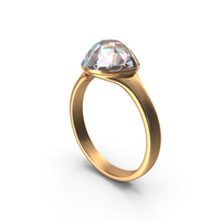 Gold Ring with Large Diamond PNG & PSD Images