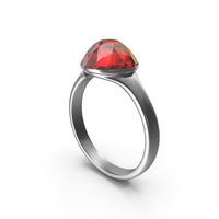 Silver Ring with Large Ruby Diamond PNG & PSD Images