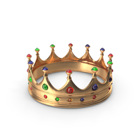 Crown with Mixed Gems PNG & PSD Images