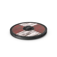 Wooden Viking Shield Red and White PNG & PSD Images