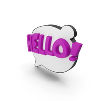 Colorful Comic Label HELLO! PNG & PSD Images