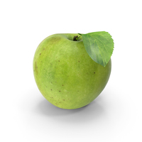 Green Apple With Leaf PNG & PSD Images