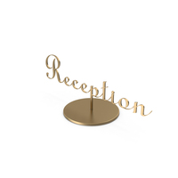 Table Sign Reception Brushed Bronze PNG & PSD Images