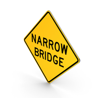 Narrow Bridge Sign PNG & PSD Images