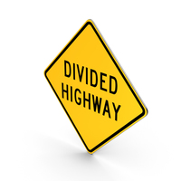 Divided Highway Sign PNG & PSD Images