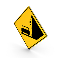 Falling Rocks California Vermont Road Sign PNG & PSD Images