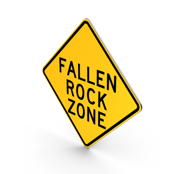 falling rock zone sign
