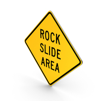 Rock Slide Area California Road Sign PNG & PSD Images