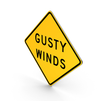 Gusty Winds Wisconsin Road Sign PNG & PSD Images